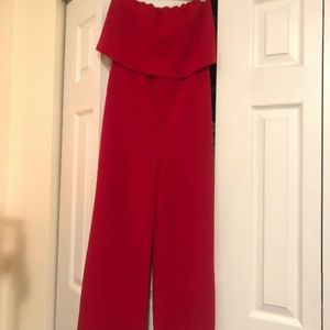 Red Women's Strapless Jumpsuit from Mendocino